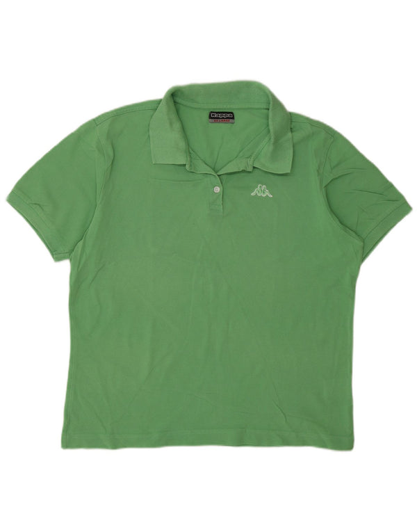Kappa Dame Polo Shirt UK 20 2XL Grøn Bomuld