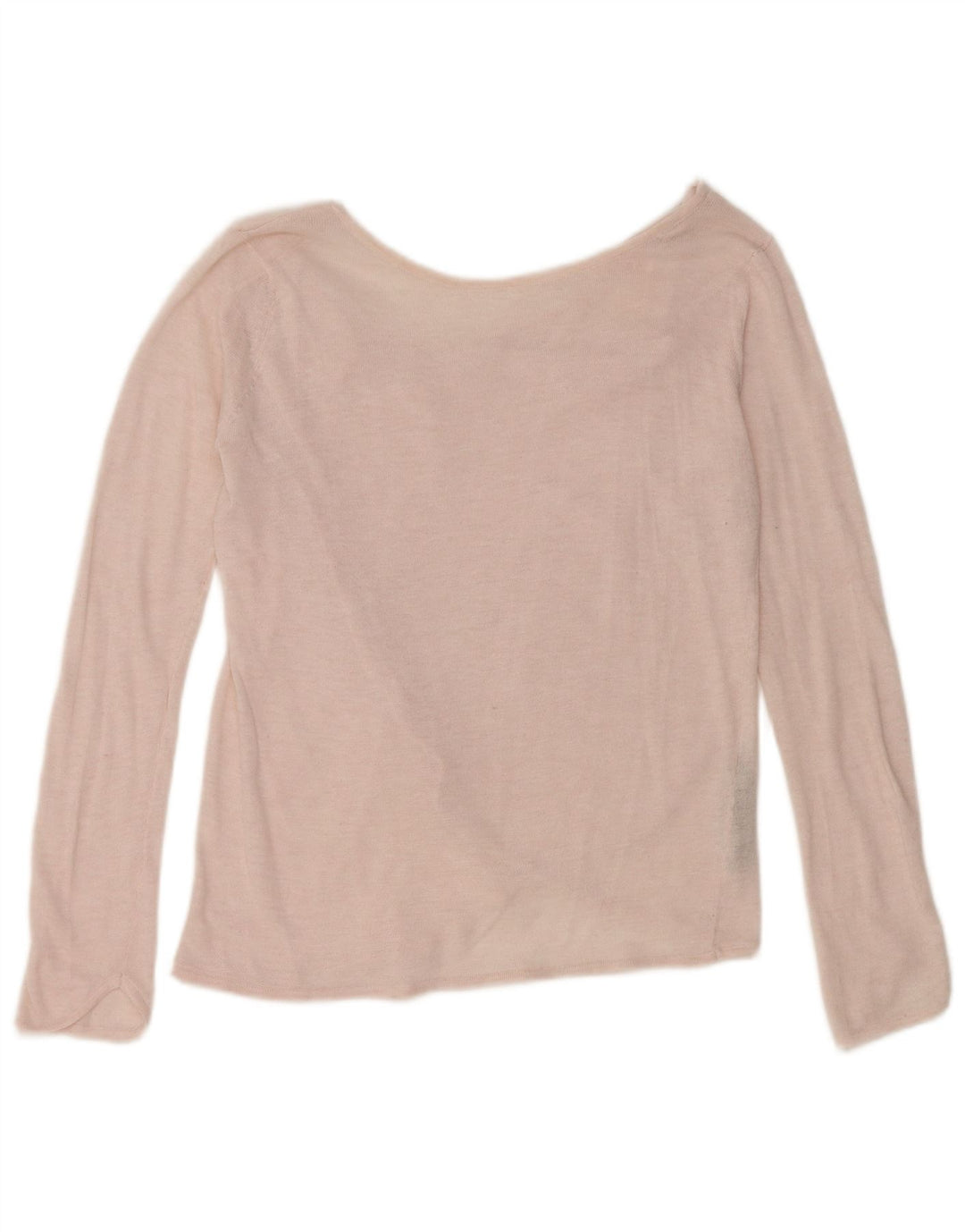 Zara Dame Boat Neck Jumper Sweater UK 12 Medium Pink Polyester