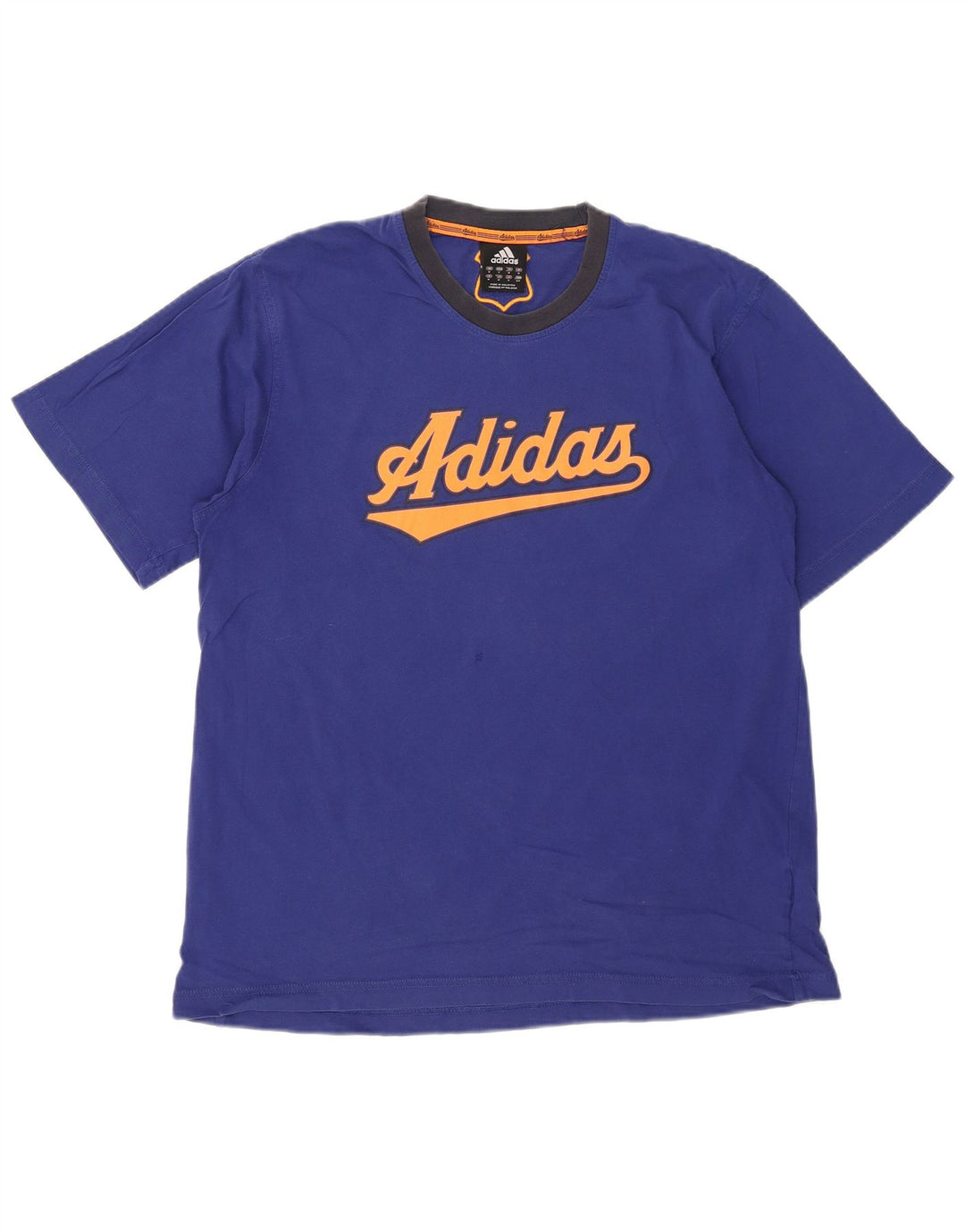 Adidas Grafisk T-shirt top mellemblå bomuld til mænd
