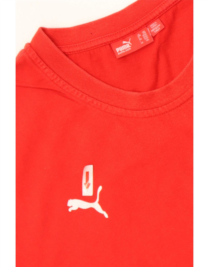 Puma Herre Grafisk T-Shirt Top 2XL Rød Bomuld