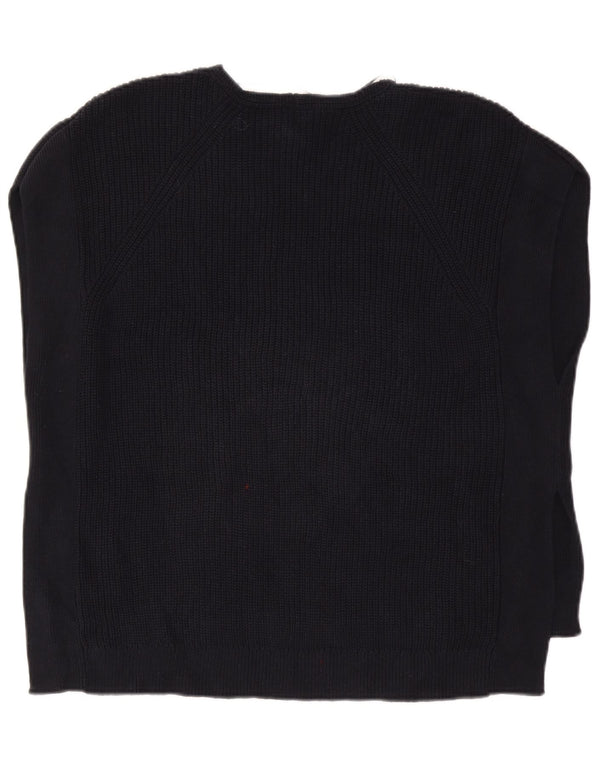 John Lewis Dame Oversized Vest Tank Top UK 14 Medium Navy Blue Bomuld