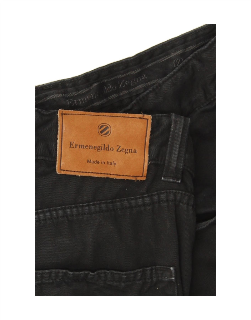 ERMENEGILDO ZEGNA Mens Straight Casual Trousers W34 L37 Black Vintage Ermenegildo Zegna and Second-Hand Ermenegildo Zegna from Messina Hembry 