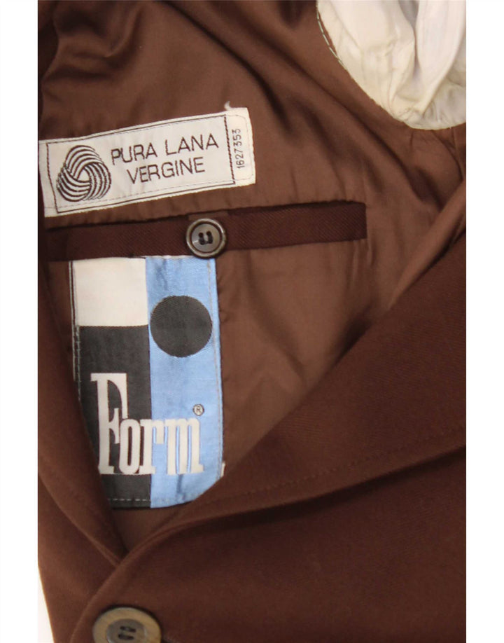 Vintage herre 2-knaps blazerjakke UK 36 Small Brown Virgin Wool