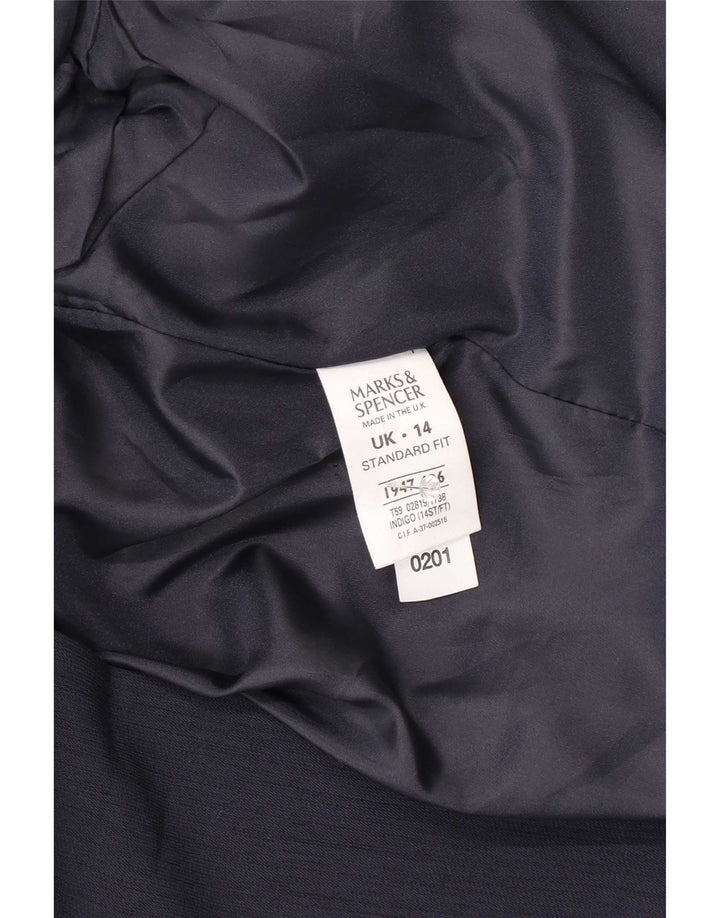 Marks & Spencer Dame Blazer Jacket UK 14 Large Navy Blue Polyester