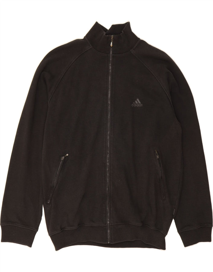 ADIDAS Mens Tracksuit Top Jacket UK 42/44 Large Black Cotton Vintage Adidas and Second-Hand Adidas from Messina Hembry 
