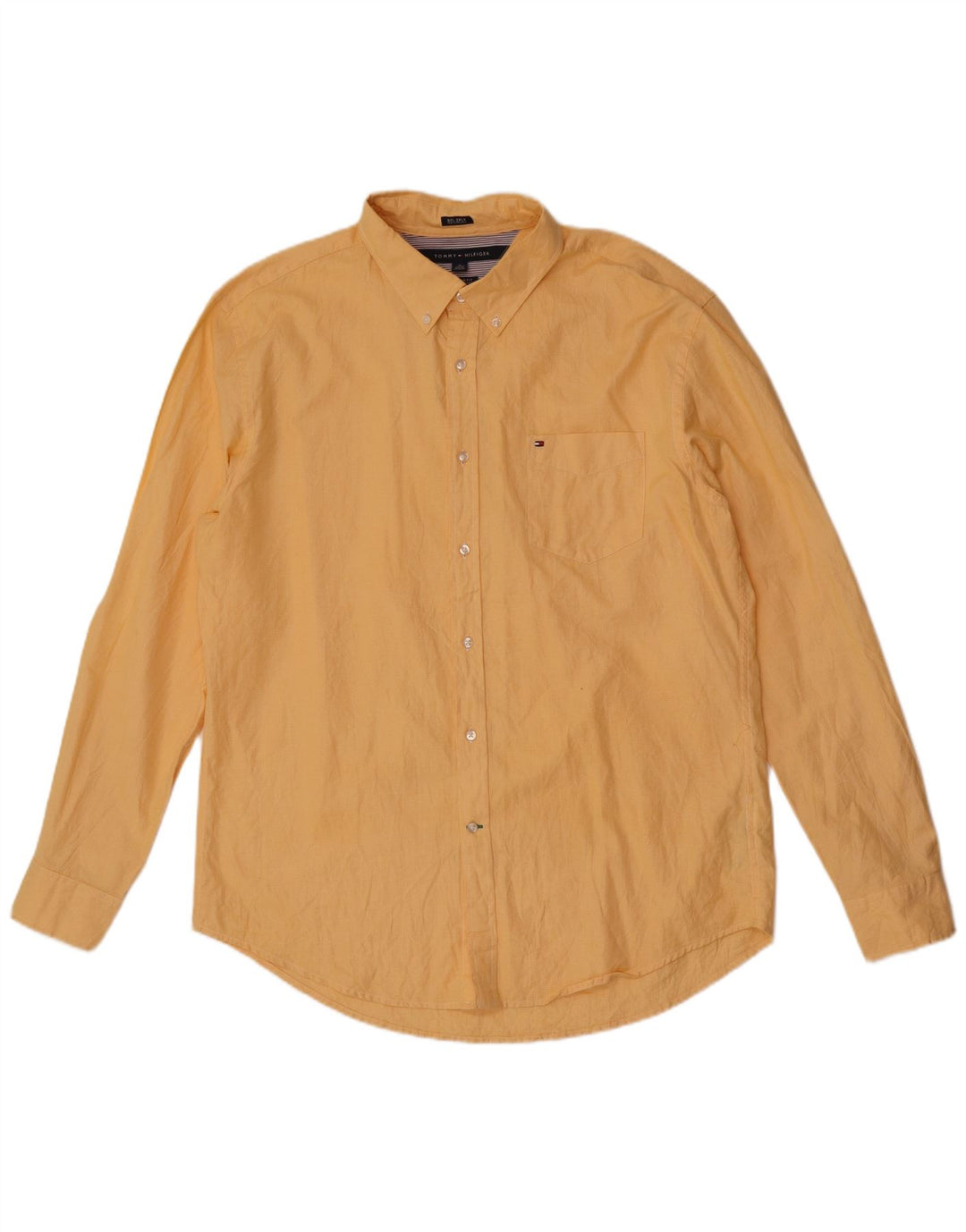 Tommy Hilfiger Herre Custom Fit skjorte XL Gul