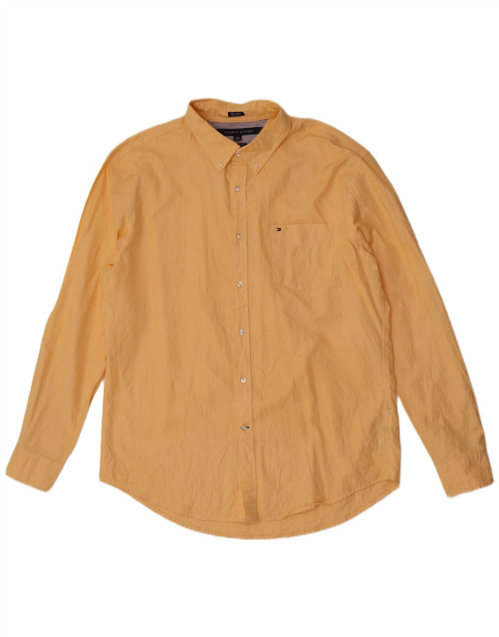 Tommy Hilfiger Herre Custom Fit skjorte XL Gul