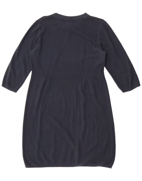 Monsoon Dame 3/4-ærmet Jumper Dress UK 16 Large Navy Blue