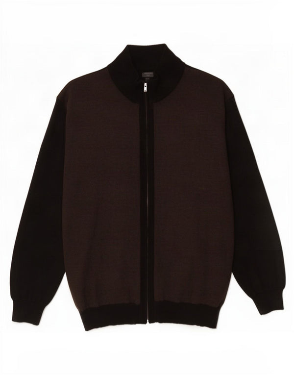 Marlboro Classics Herre Cardigan Sweater 4XL Brun Colourblock