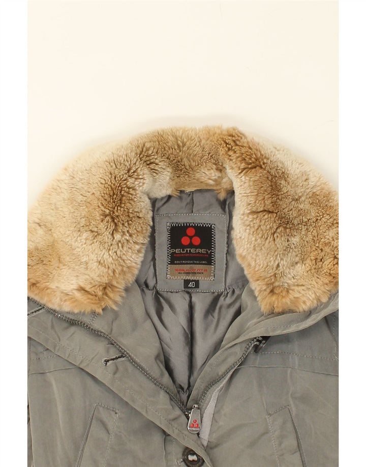 PEUTEREY Womens Padded Coat IT 40 Small Grey | Vintage PEUTEREY | Thrift | Second-Hand PEUTEREY | Used Clothing | Messina Hembry 