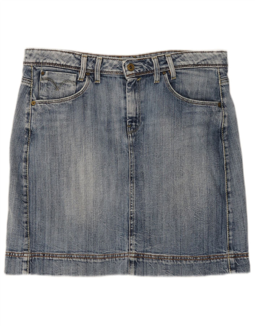 LEVI'S Dame Mini Denim Nederdel Stor W34 Blå Bomuld