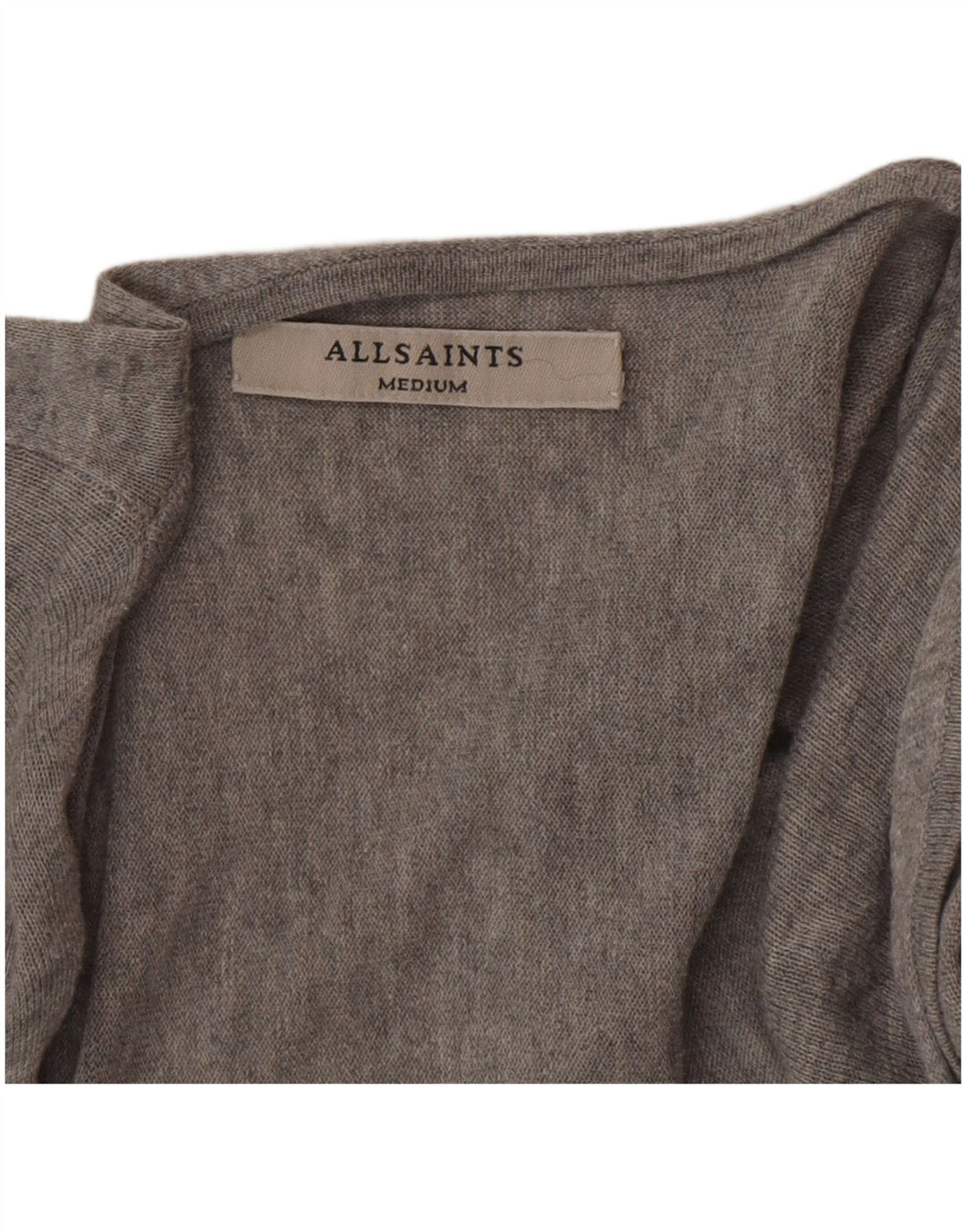 All Saints Dame Oversized V-hals sweater UK 14 Medium Grey