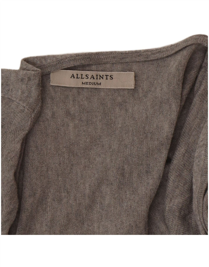 All Saints Dame Oversized V-hals sweater UK 14 Medium Grey