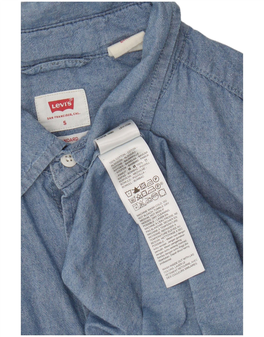 Levi's Standard kortærmet skjorte til mænd, lille blå bomuld