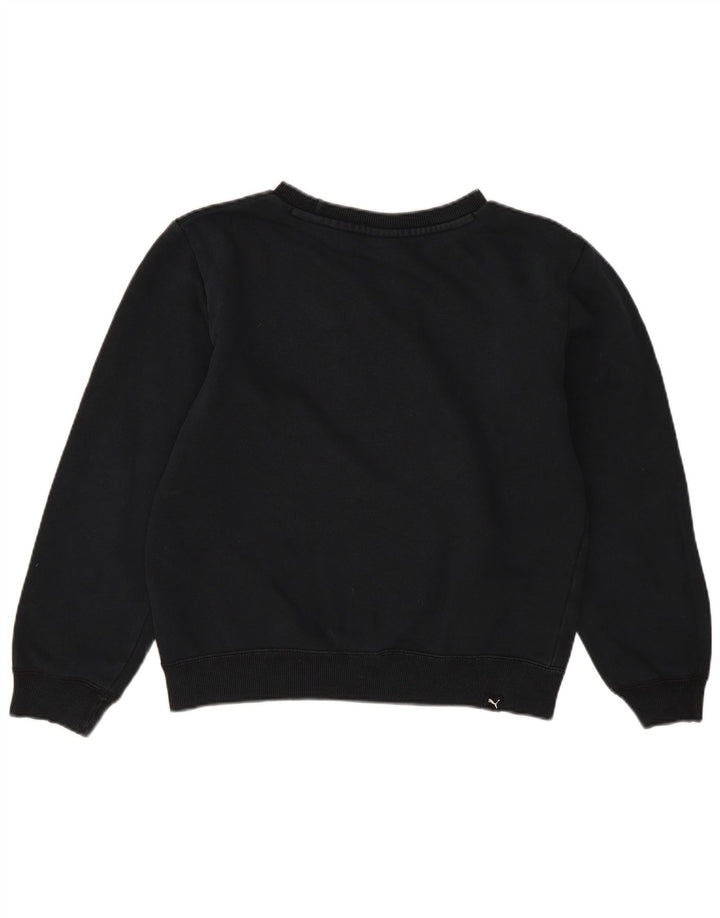 Puma Girls Crop Graphic Sweatshirt Jumper 11-12 år Sort Polyester