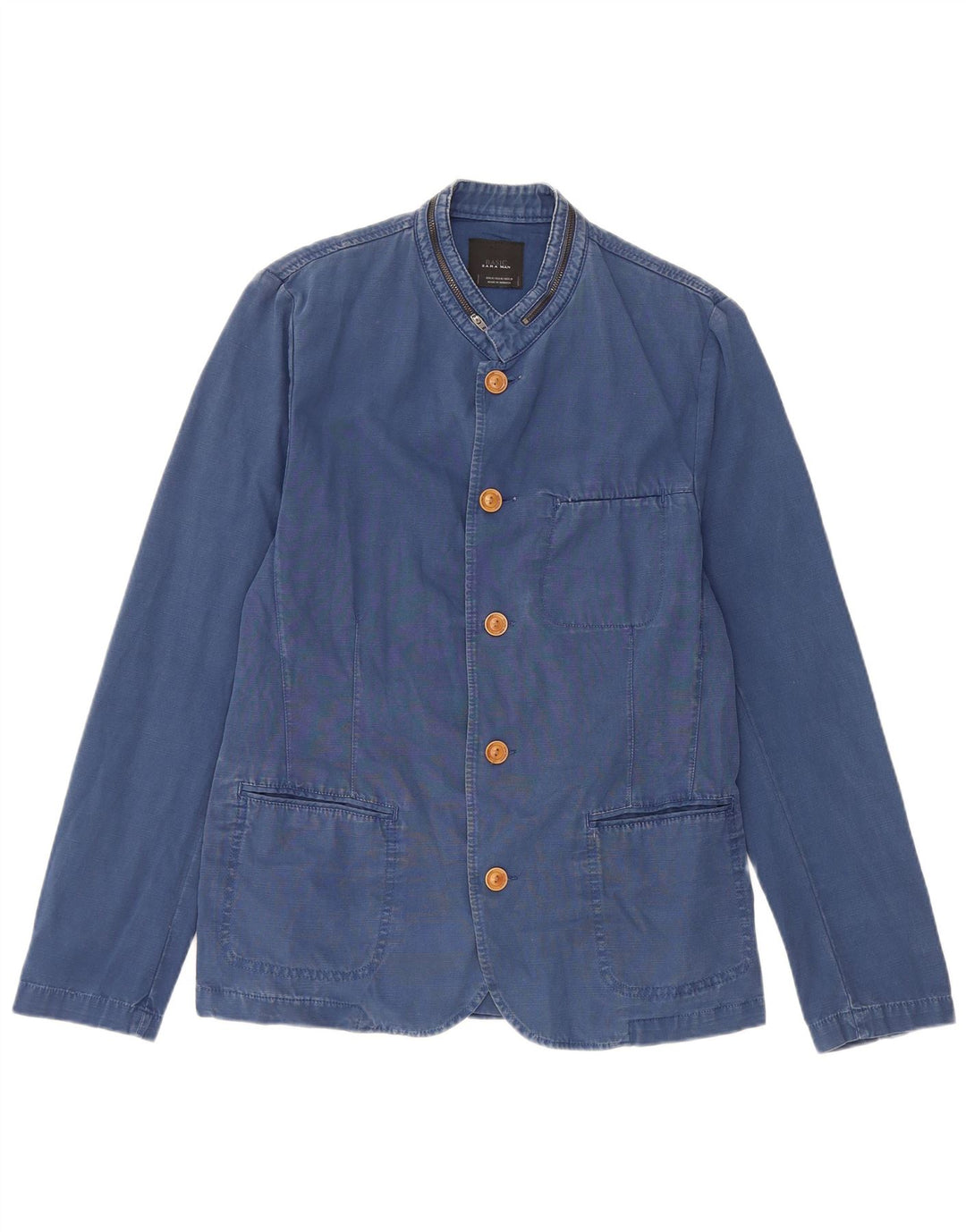 Zara Herre 5-knaps blazerjakke UK 38 Medium Blue