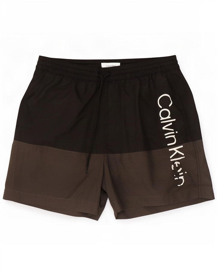 Calvin Klein Herre grafiske svømmeshorts Medium Sort Colourblock
