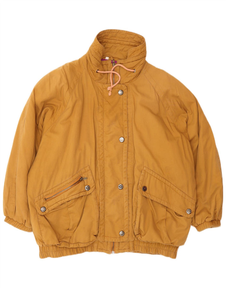 VINTAGE Dame Oversized Windbreaker Jacket IT 42 Medium Brun Bomuld