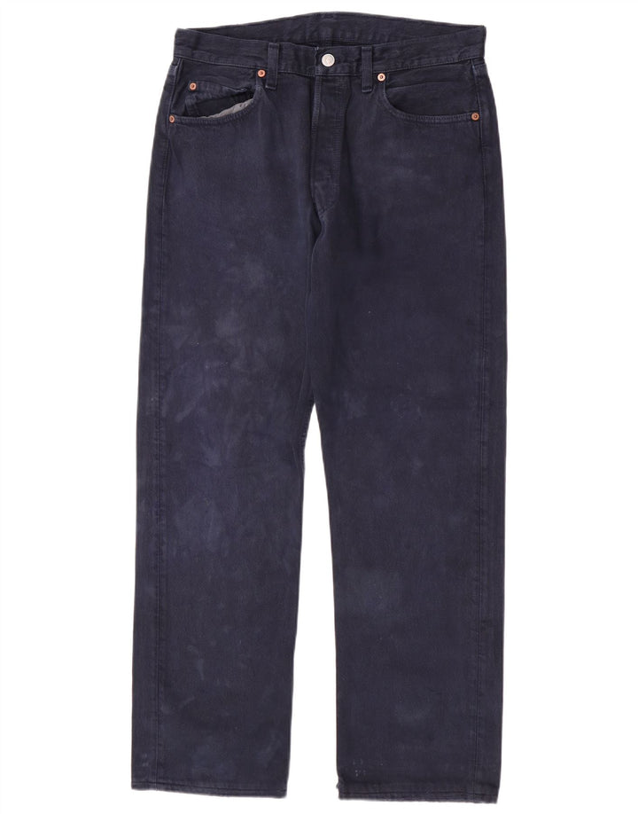 Levi's Herre 501 Straight Jeans W33 L30 Marineblå Bomuld