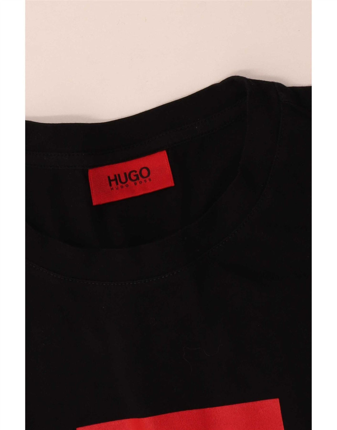 Hugo Boss Herre Grafisk T-Shirt Top Stor Sort Colourblock
