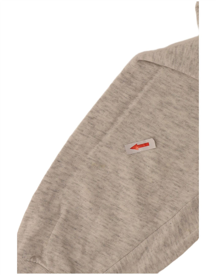 Champion Herre Zip Neck Sweatshirt Jumper Medium Grey Flecked Bomuld