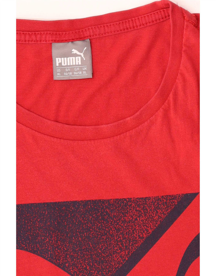 Puma Herre Regular Graphic T-Shirt Top XL Rød Bomuld