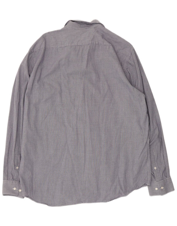 Hugo Boss Herre Regular Fit Skjorte Størrelse 44 17 1/2 XL Blå Houndstooth