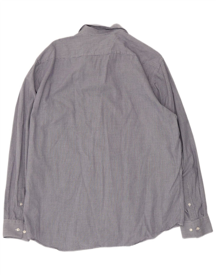 Hugo Boss Herre Regular Fit Skjorte Størrelse 44 17 1/2 XL Blå Houndstooth
