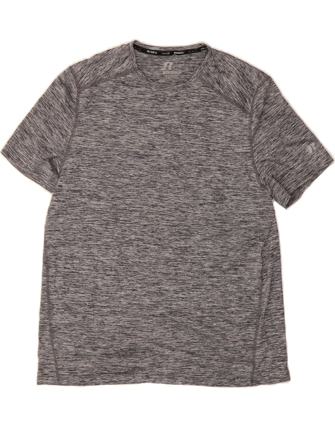 RUSSELL ATHLETIC Mens T-Shirt Top Large Grey Flecked Polyester Vintage Russell Athletic and Second-Hand Russell Athletic from Messina Hembry 