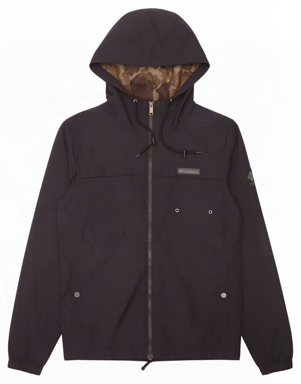 Columbia Regnjakke med hætte til mænd UK 36 Small Navy Blue Polyester