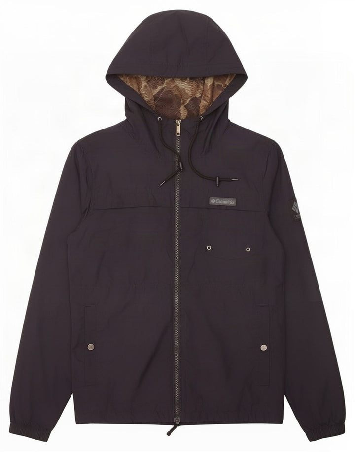 Columbia Regnjakke med hætte til mænd UK 36 Small Navy Blue Polyester