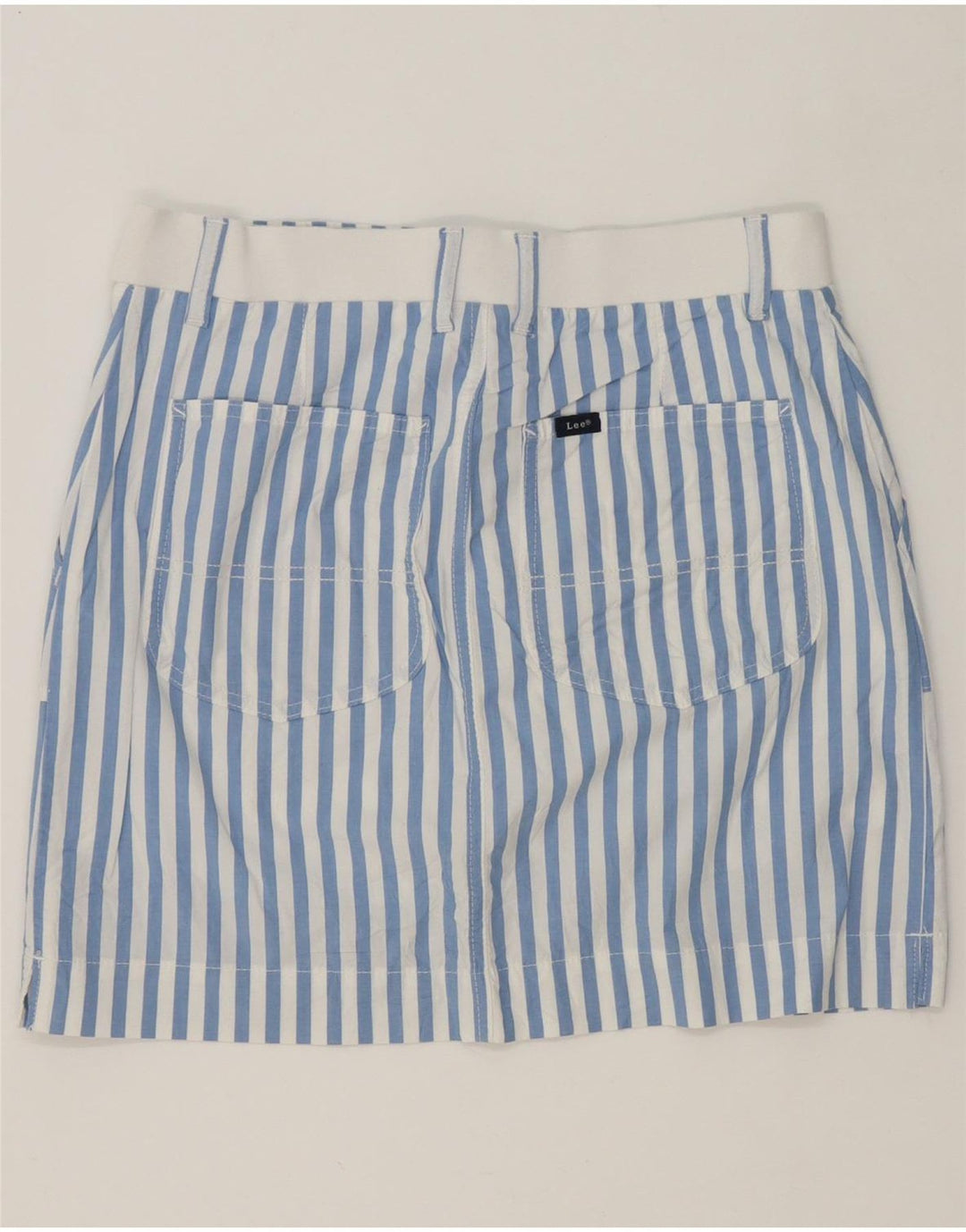 LEE Womens Mini Skirt US 8 Medium W34  Blue Striped Cotton Vintage Lee and Second-Hand Lee from Messina Hembry 
