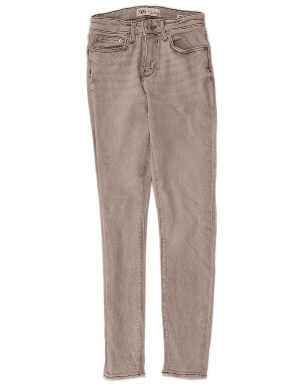 Zara Dame Skinny Jeans EU 36 XS W26 L27 Grå 80'erne