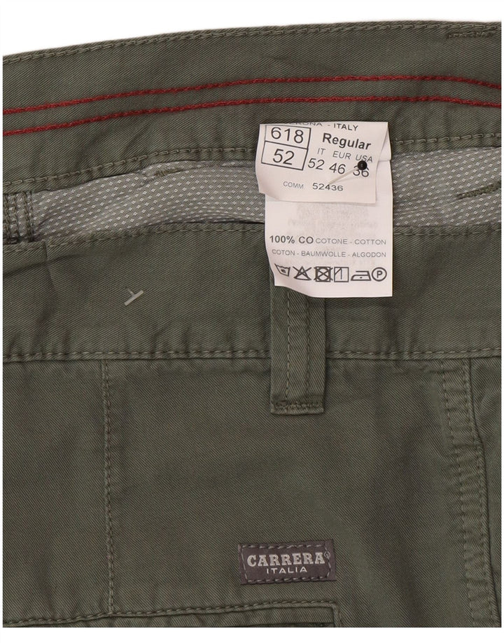 Carrera Herre Cargo Shorts IT 52 XL W36 Grøn Bomuld