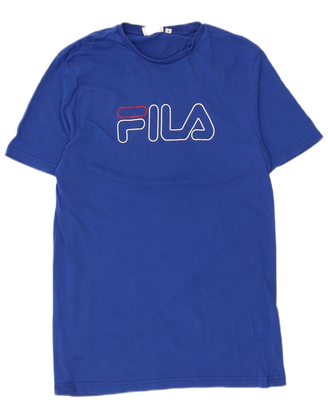 FILA Mens Graphic T-Shirt Top Small Blue Cotton