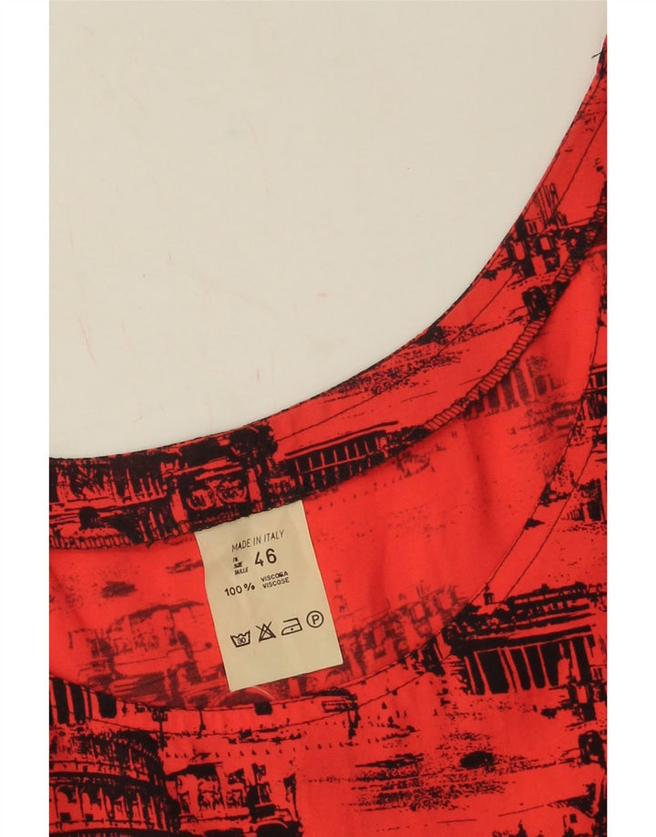 Vintage Kvinders Grafisk Oversized 2-delt sæt IT 46 Large Red Viscose