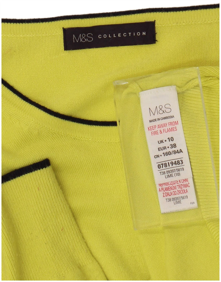 Marks & Spencer Dame Cardigan Sweater UK 10 Small Yellow Viscose