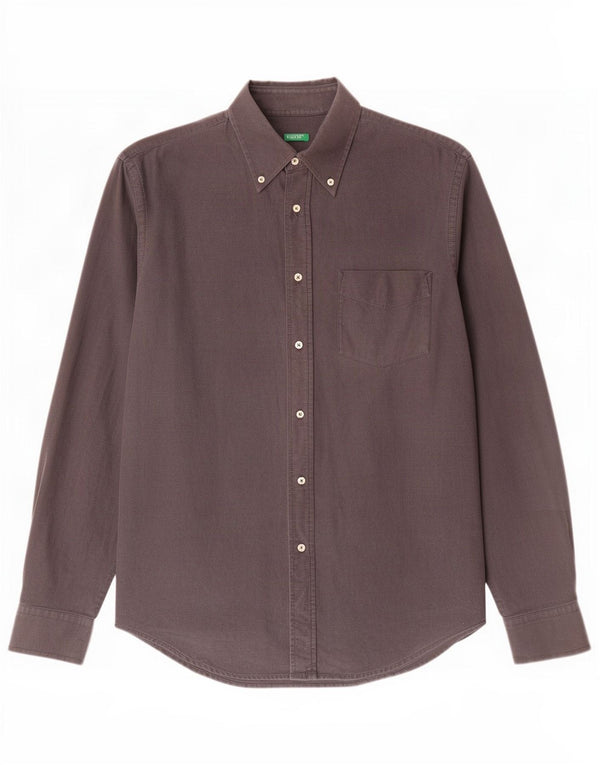 Benetton Mens Shirt Medium Grey