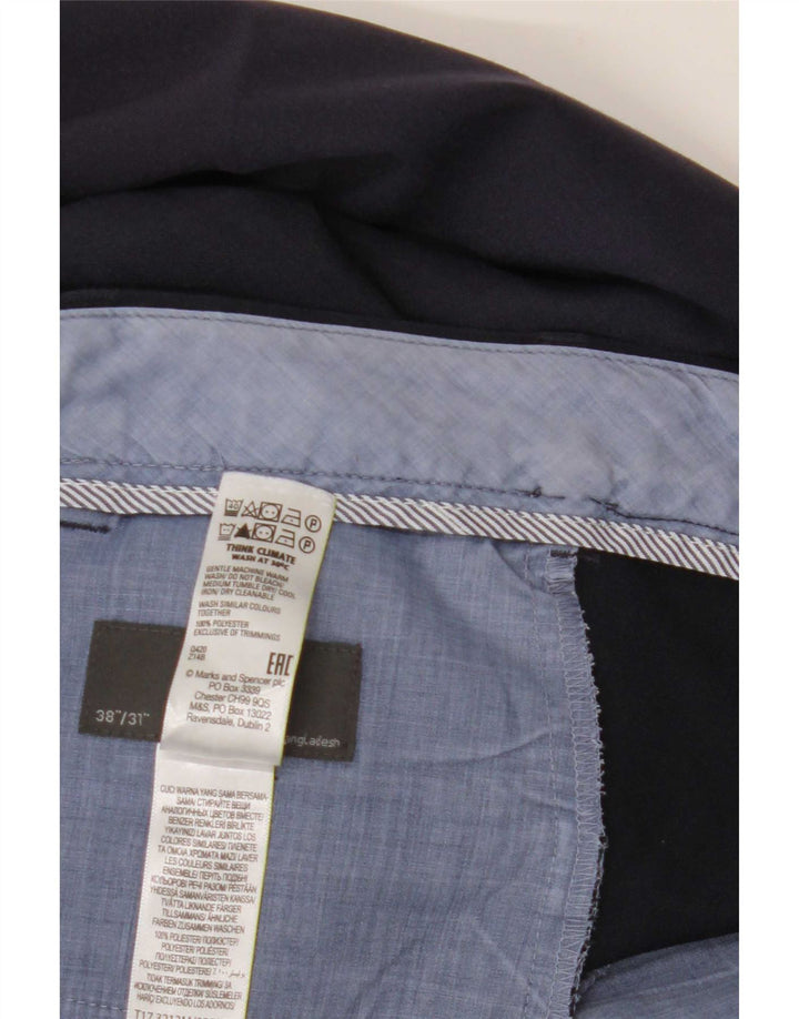 Marks & Spencer Herre Lige bukser med almindelig jakkesæt W38 L31 Marineblå