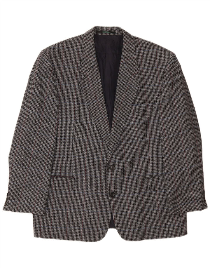 WESTBURY Mens By C&A Blazer Jacket UK 40 Large Grey Houndstooth Classic
