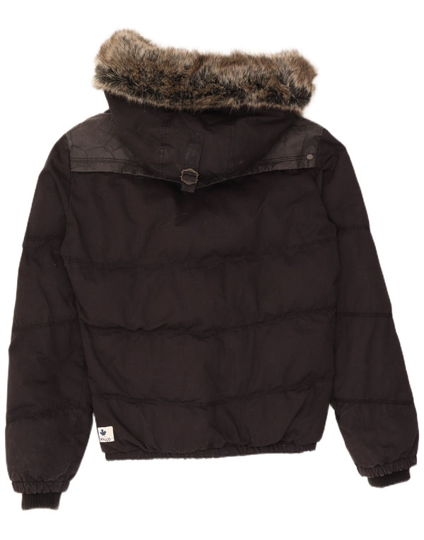 KHUJO Polstret hættejakke til mænd UK 40 Large Black Colourblock Polyester