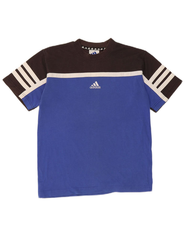 Adidas Boys T-Shirt Top 11-12 år Blå Colourblock Bomuld