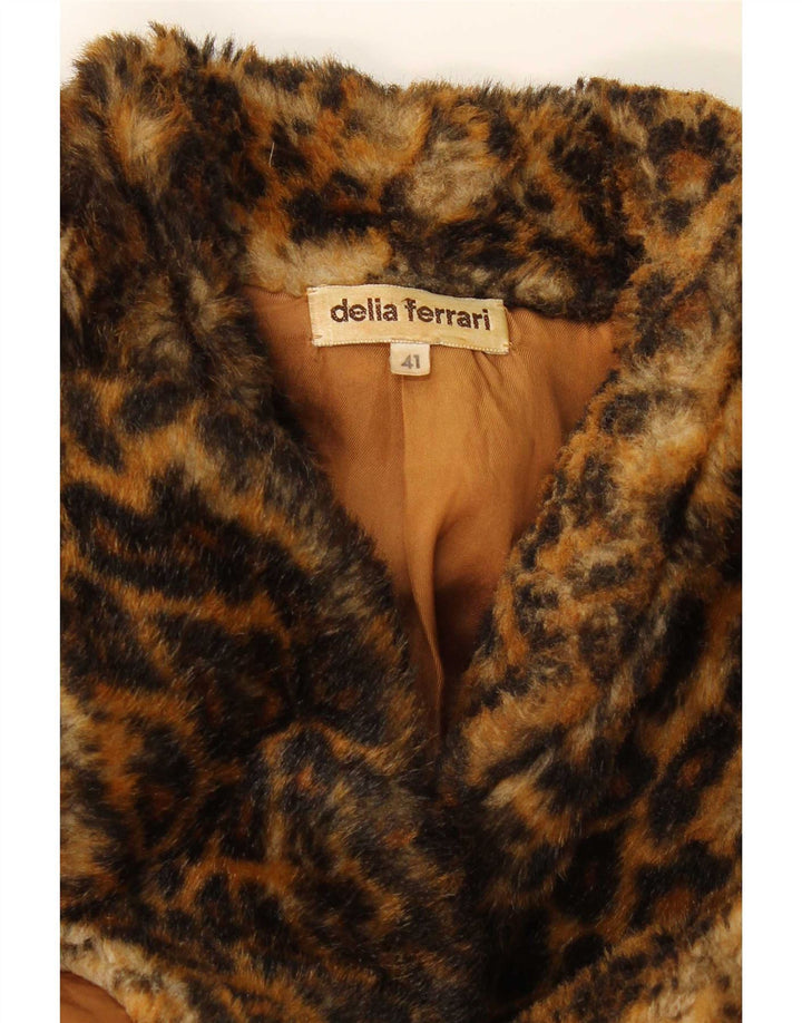 Delia Ferrari Dame Oversized Jacket IT 41 Medium Brown Animal Print