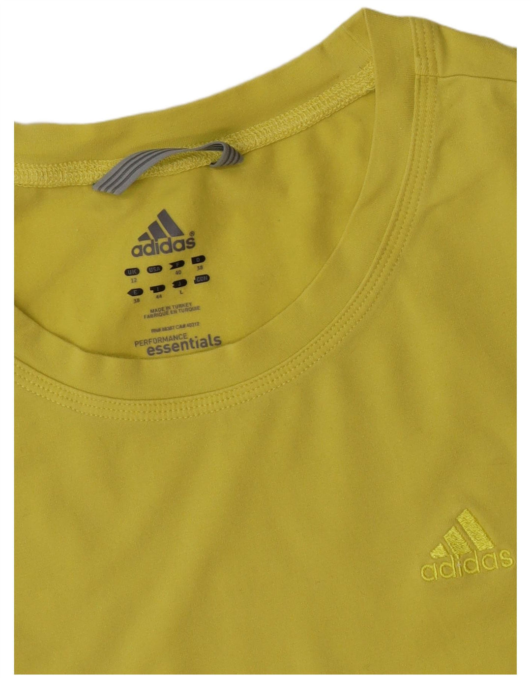 Adidas T-Shirt Top UK 12 Medium Gul