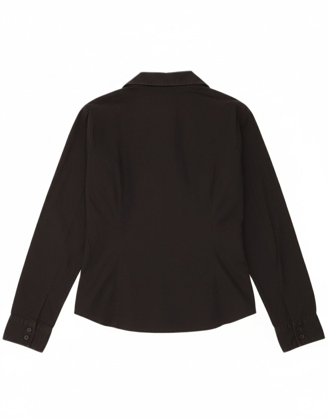 BENETTON Womens Pullover Shirt UK 14 Medium Black Cotton