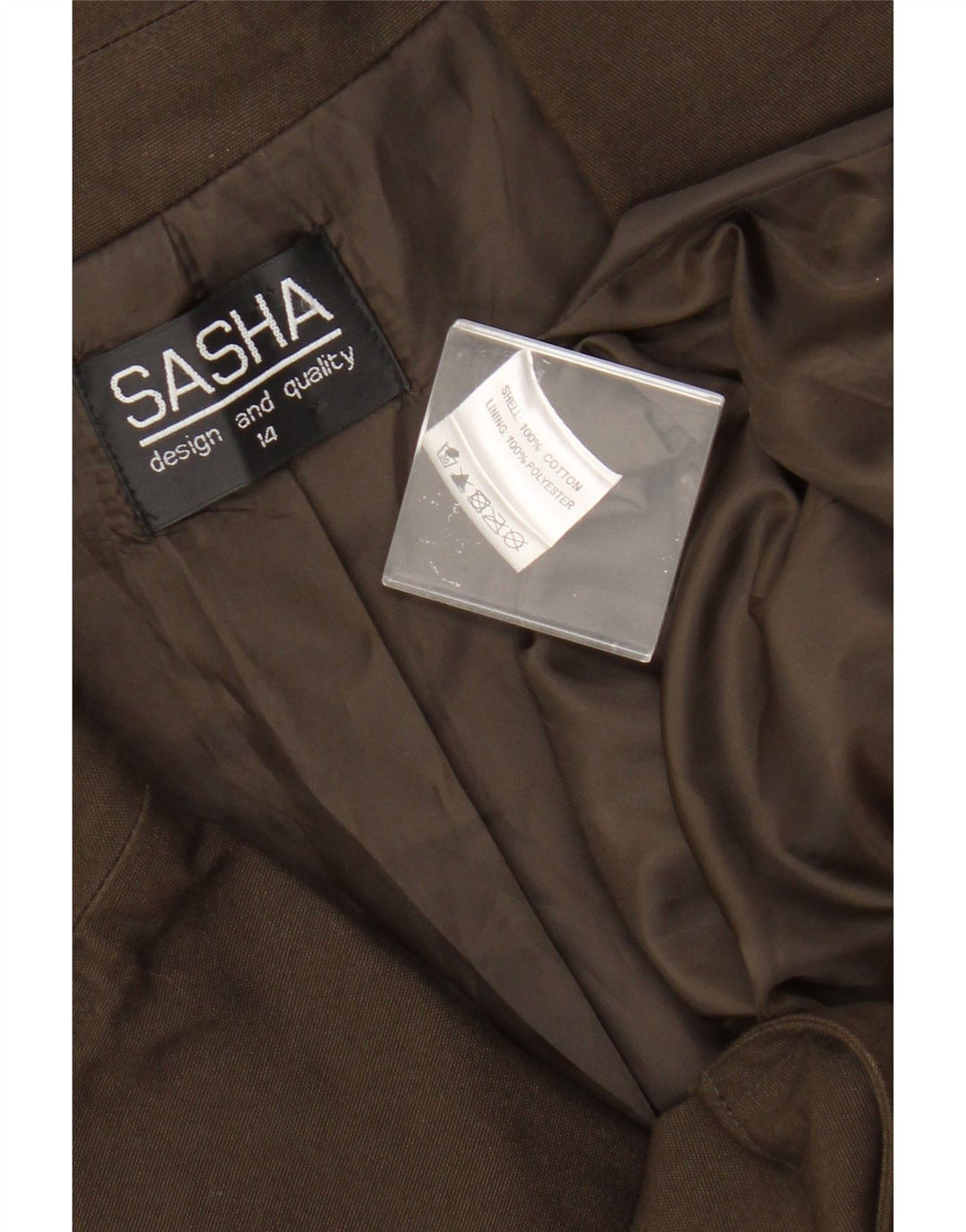 Sasha Womens Utility Jacket UK 14 Large Khaki Cotton