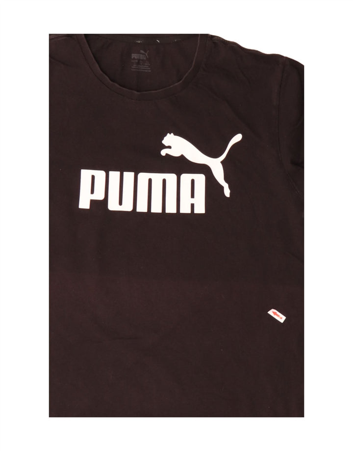 Puma Herre Grafisk T-Shirt Top Stor Sort Bomuld