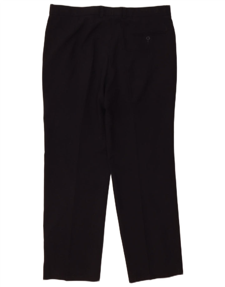 Marks & Spencer Straight Chino-bukser til mænd W36 L31 Marineblå polyester