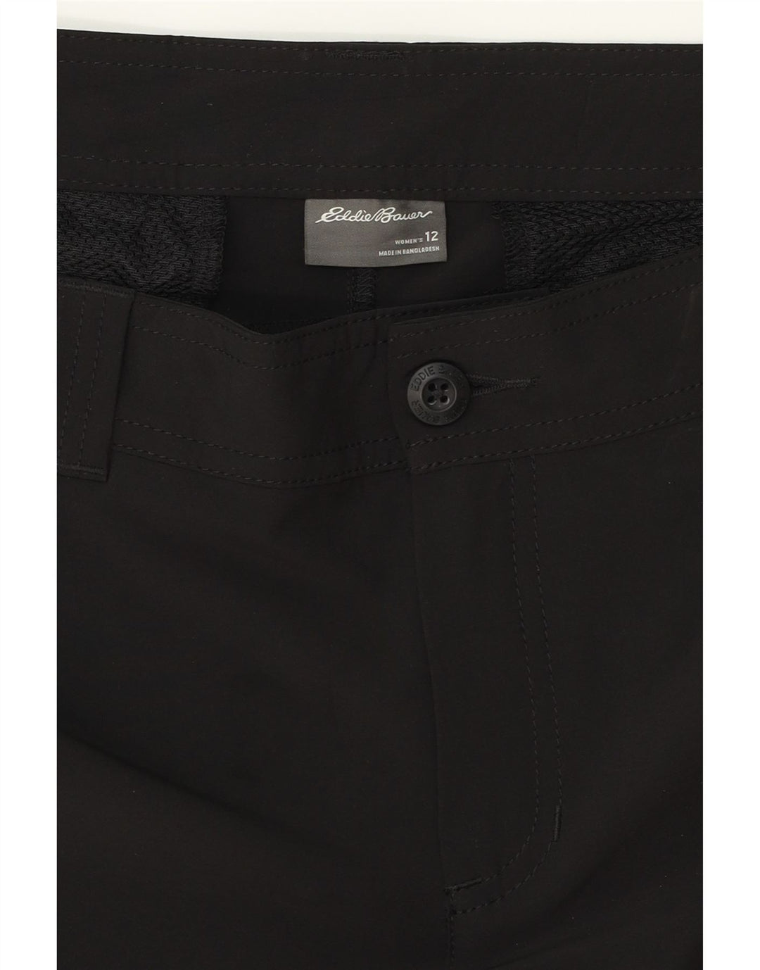 EDDIE BAUER Chino Shorts til kvinder US 12 Large W34 Black Polyester