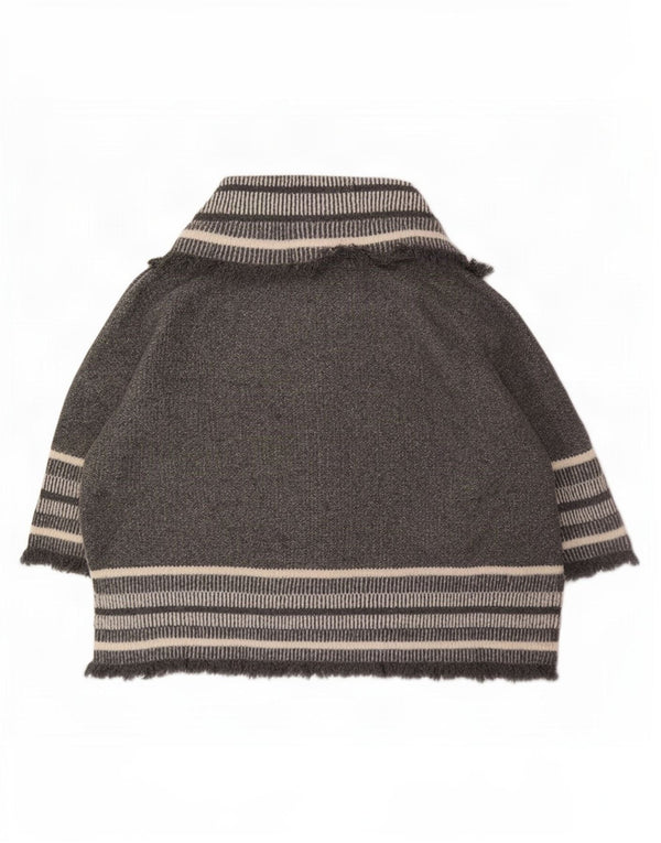 Zara dame cardigan sweater med 3/4 ærmer i overstørrelse UK 14 mellem grå stribet